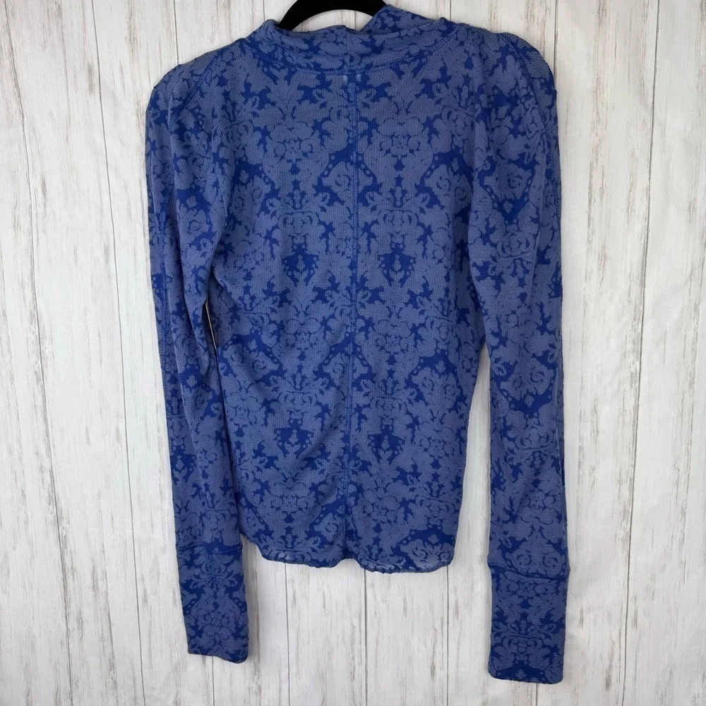 Free People NWT blue long sleeve blouse